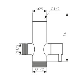 Дивертор KAISER 6558 (58DR) поворотный (керамический) 1/2"x1/2"x1/2"
