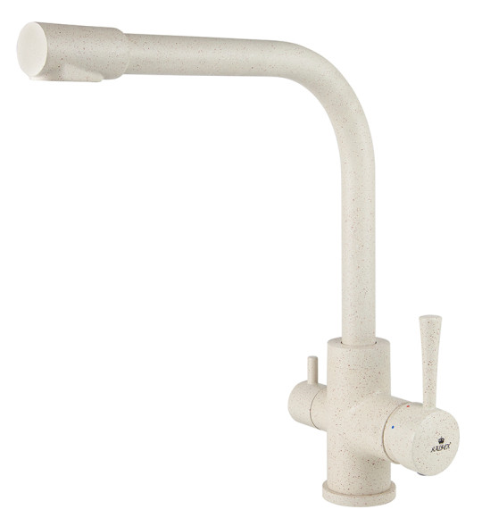 Смеситель KAISER 26044-11 Merkur для кухни, с краном для питьевой воды, бежевый мрамор