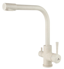 Смеситель KAISER 26044-11 Merkur для кухни, с краном для питьевой воды, бежевый мрамор