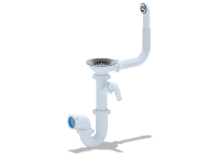 Сифон АНИ Пласт D1042S 3 1/2"*40 прямоточный с отводом для стир. машины, с круглым гибким переливом 