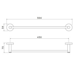 Полотенцедержатель SCHEIN 45 см черный (9152MB)