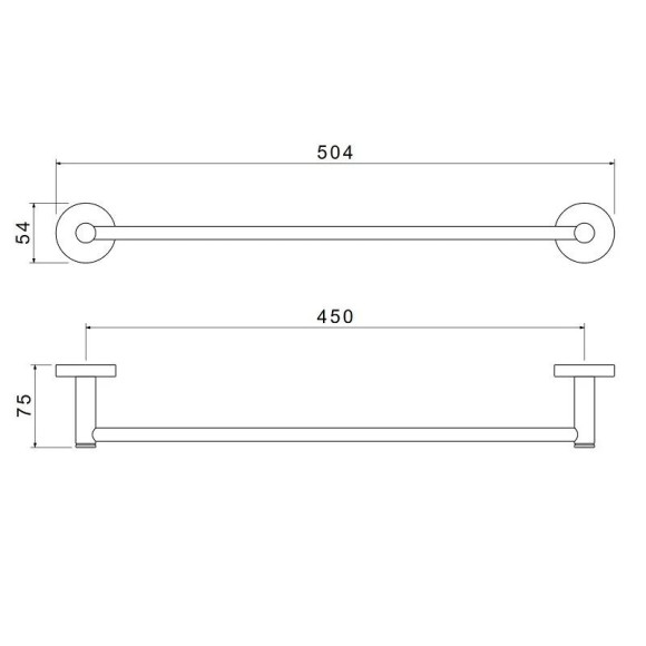 Полотенцедержатель SCHEIN 45 см черный (9152MB)
