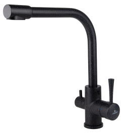 Смеситель KAISER 26044-12 Merkur для кухни, с краном для питьевой воды, черный мрамор