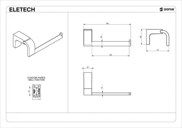 Бумагодержатель Sonia 114191 без крышки