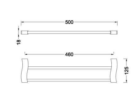 Полотенцедержатель SCHEIN двойной 50 см (32822)