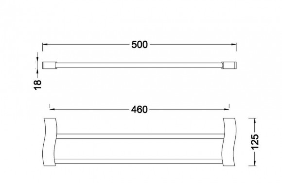 Полотенцедержатель SCHEIN двойной 50 см (32822)