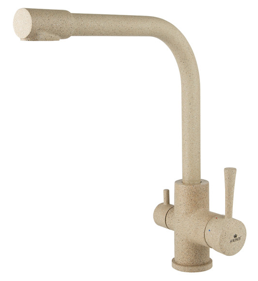 Смеситель KAISER 26044-16 Merkur для кухни, с краном для питьевой воды, песочный мрамор