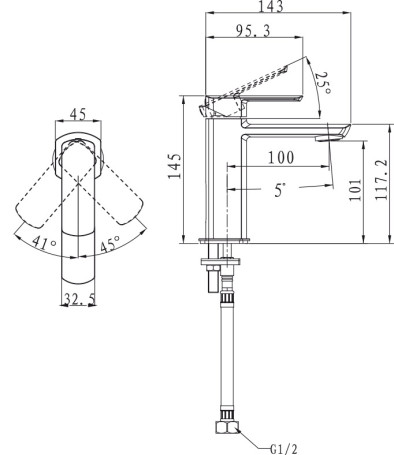 Смеситель KAISER 53011 Saga для раковины (6200 Картридж)