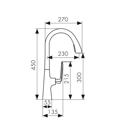 Смеситель KAISER 09066 Strike для кухни с выдвижным изливом