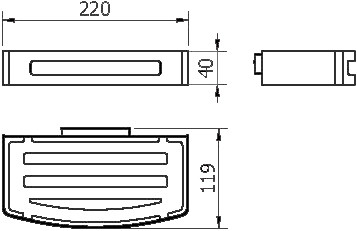 Полка Langberger черная к стене одноэтажная 75160-BPC
