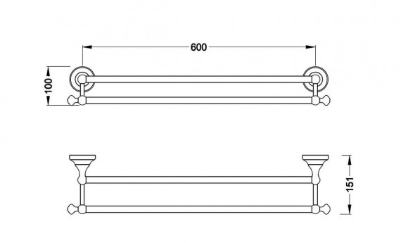 Полотенцедержатель SCHEIN двойной 60 см (7053040)