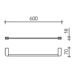 Полотенцедержатель Schein Allom 22811, 60 см, хром