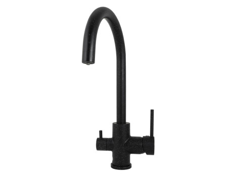 Смеситель KAISER 26744-12 Merkur для кухни, с краном для питьевой воды, черный мрамор