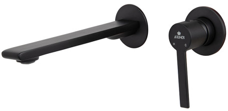 Смеситель KAISER 05511-9 Serio настенный для раковины, черный матовый, картридж 6201