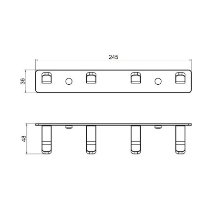 Планка четыре крючка SCHEIN черная (9214MB)