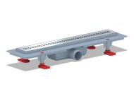 Трап АНИ Пласт TL1245G пластмассовый линейный с решеткой из нерж. 450х62 мм. глянцевая, выход Ø40