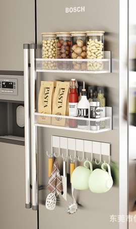 Полка трехсекционная магнитная кухни/ванной белая HD0093-WT