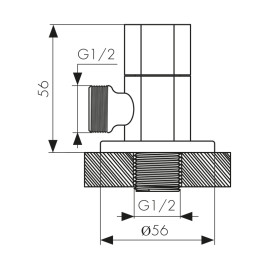 Кран KAISER 255 Сhrome угловой 1/2х1/2 хром