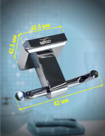 Крючок VIKO V-102 Square двойной (латунь), хром 