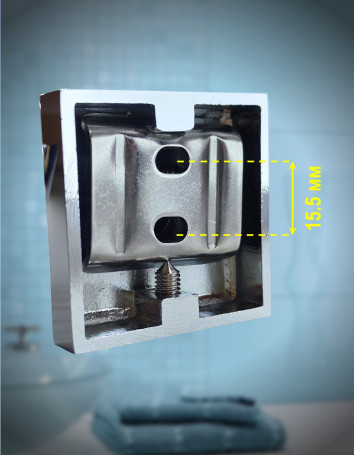 Крючок VIKO V-102 Square двойной (латунь), хром