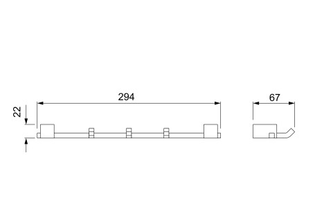 Планка SCHEIN три крючка хром (061-3CH)