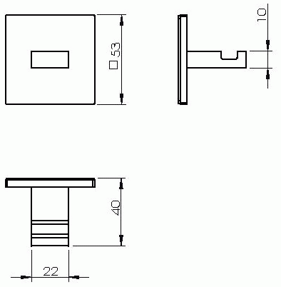 Крючок Langberger квадратный самоклеющийся 71131
