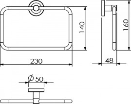 Полотенцедержатель Langberger хромированный к стене "квадрат" 11038C