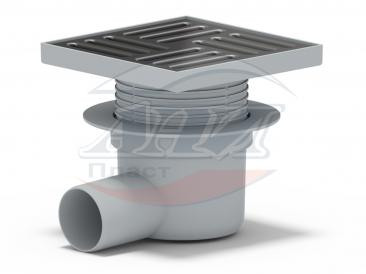 Трап АНИ Пласт TQ5612 Ø50 гориз. вып., решетка нерж/сталь 15 х15, регулируемый
