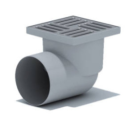Трап АНИ Пласт TQ1112 Ø100 гориз. вып., решетка нерж/сталь 15 х15