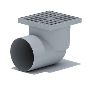 Трап АНИ Пласт TQ1112 Ø100 гориз. вып., решетка нерж/сталь 15 х15