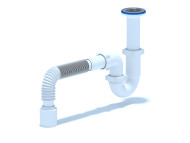 Сифон АНИ Пласт D0510 1 1/2"*40 прямоточный, с литым выпуском, с гибкой трубой 40*50 Сифон АНИ Пласт D0510 1 1/2"*40 прямоточный, с литым выпуском, с гибкой трубой 40*50