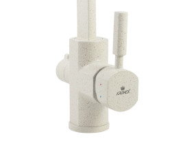 Смеситель KAISER 40144-11 Decor для кухни, с краном для питьевой воды, бежевый мрамор