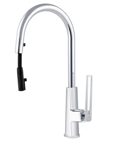 Смеситель KAISER 27166 Merkur для кухни с выдвижным изливом