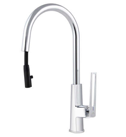 Смеситель KAISER 27166 Merkur для кухни с выдвижным изливом