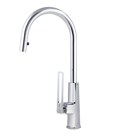 Смеситель KAISER 27166 Merkur для кухни с выдвижным изливом