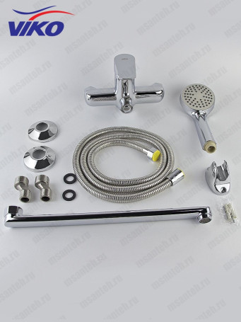 Смеситель VIKO V-4105 для ванны, с кронштейном для душевой лейки, хром