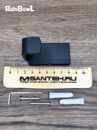 Крючок Rainbowl "Модерн" для ванной черный (1127BP)