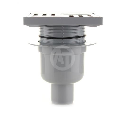 Трап АНИ Пласт TA5712 Ø50 прямой, решетка нерж/сталь 15 х15, регулируемый