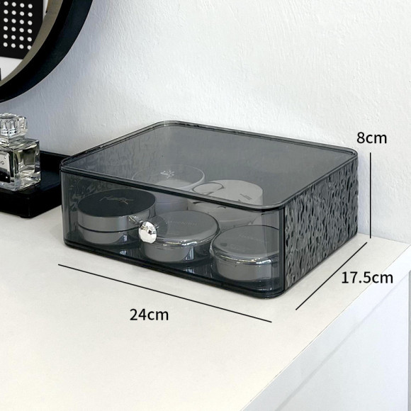 Органайзер для косметики двухэтажный выдвижной морозный черный YM6672-2-FBL
