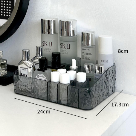 Органайзер для косметики двухэтажный выдвижной морозный черный YM6672-2-FBL