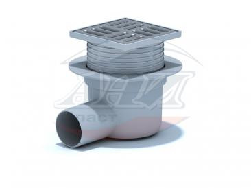 Трап АНИ Пласт TQ5602 Ø50 гориз. вып., решетка нерж/сталь 10 х10, сухой