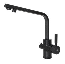 Смеситель KAISER 40144-12 Decor для кухни, с краном для питьевой воды, черный мрамор