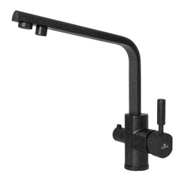 Смеситель KAISER 40144-12 Decor для кухни, с краном для питьевой воды, черный мрамор