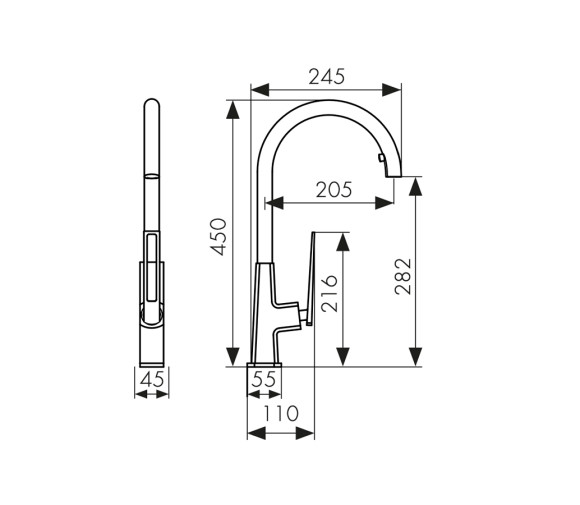 Смеситель KAISER 27166-2 Merkur для кухни с выдвижным изливом Смеситель KAISER 27166-2 Merkur для кухни с выдвижным изливом