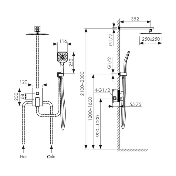 Смеситель KAISER 34877-9 Sonat для скрытого монтажа