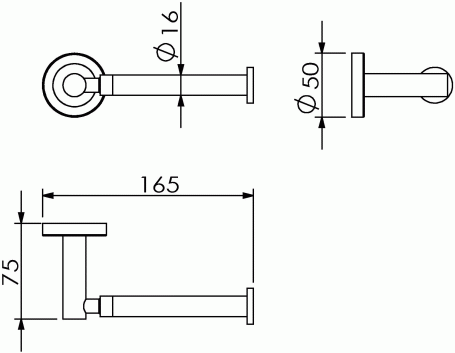 Бумагодержатель Langberger 11043B без крышки выдвижной