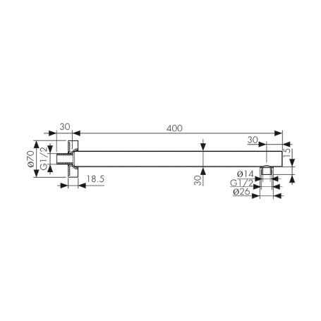 Кронштейн KAISER 7130 для верхнего душа, хром