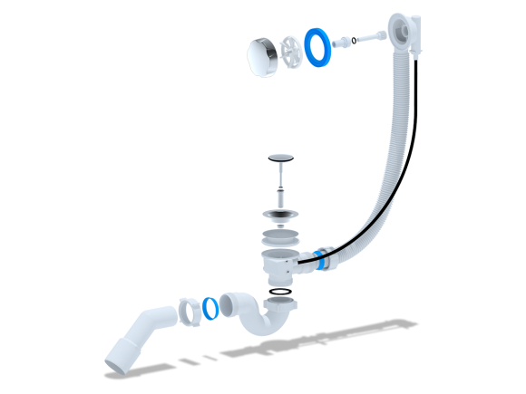 Обвязка АНИ Пласт ЕМ411 п/авт с переливом с сифоном прямоточный 580мм