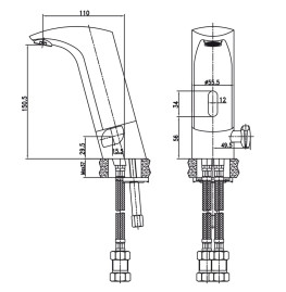 Смеситель KAISER 38011 Sensor для раковины, сенсорный 