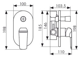 Смеситель KAISER 69277 Glory для ванны скрытого монтажа белый глянец